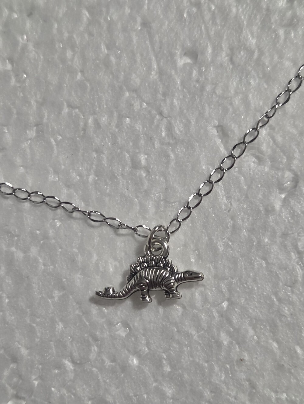 Silver Stegosaurus Reptile Charm Necklace - Pets Reptile